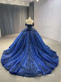 Sparkly Royal Blue Ball Gowns Beaded Sweet 16 Ball Gown Quinceanera Dress 231116|Selinadress|Selinadress
