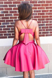 A-line Spaghetti Straps Cheap Short Prom Dress Satin Homecoming Dress kts097|Selinadress