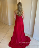 A-line Sweetheart Fuchsia Long Prom Dress Cheap Long Evening Dress LPK177