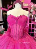 A-line Sweetheart Pink Custom Quinceañera Dress Long Princess Dresses SEW1123|Selinadress