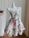 Beautiful Floral Long Sleeve Short Prom Dress Elegant Homecoming Dresses #lko022|Selinadress
