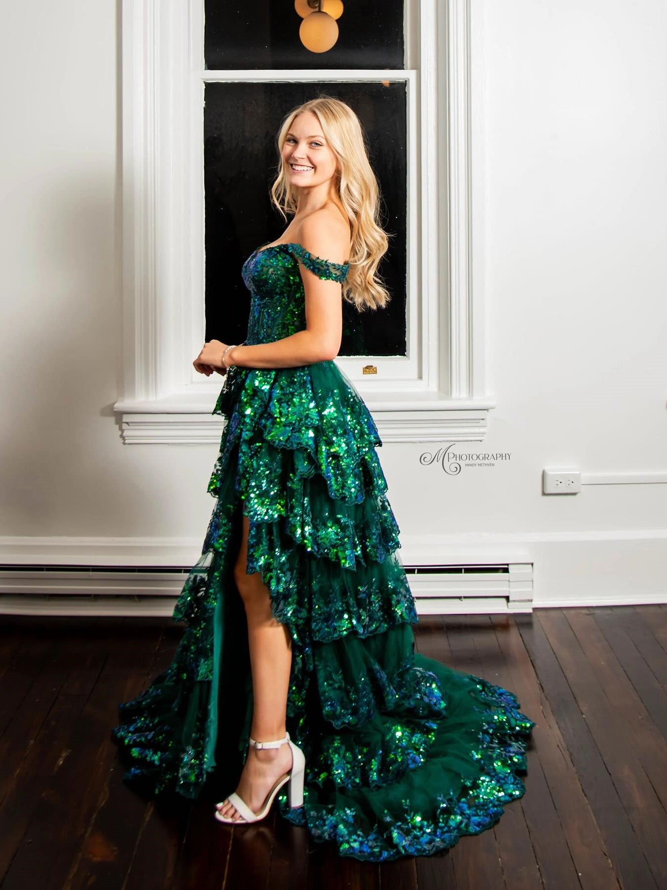 Chic A-line Gorgeous Layered Long Prom Dress Green Sequins Evening Gowns LPK200 Chic A-line Gorgeous Layered Long Prom Dress Green Sequins Evening Gowns LPK200