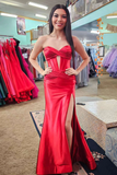 Chic Mermaid Sweetheart Long Prom Dresses Cheap Elegant Evening Dress sew0313