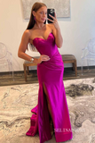 Cute Mermaid Sweetheart Gold Sequins Long Prom Dress with Slit lpk530|Selinadress