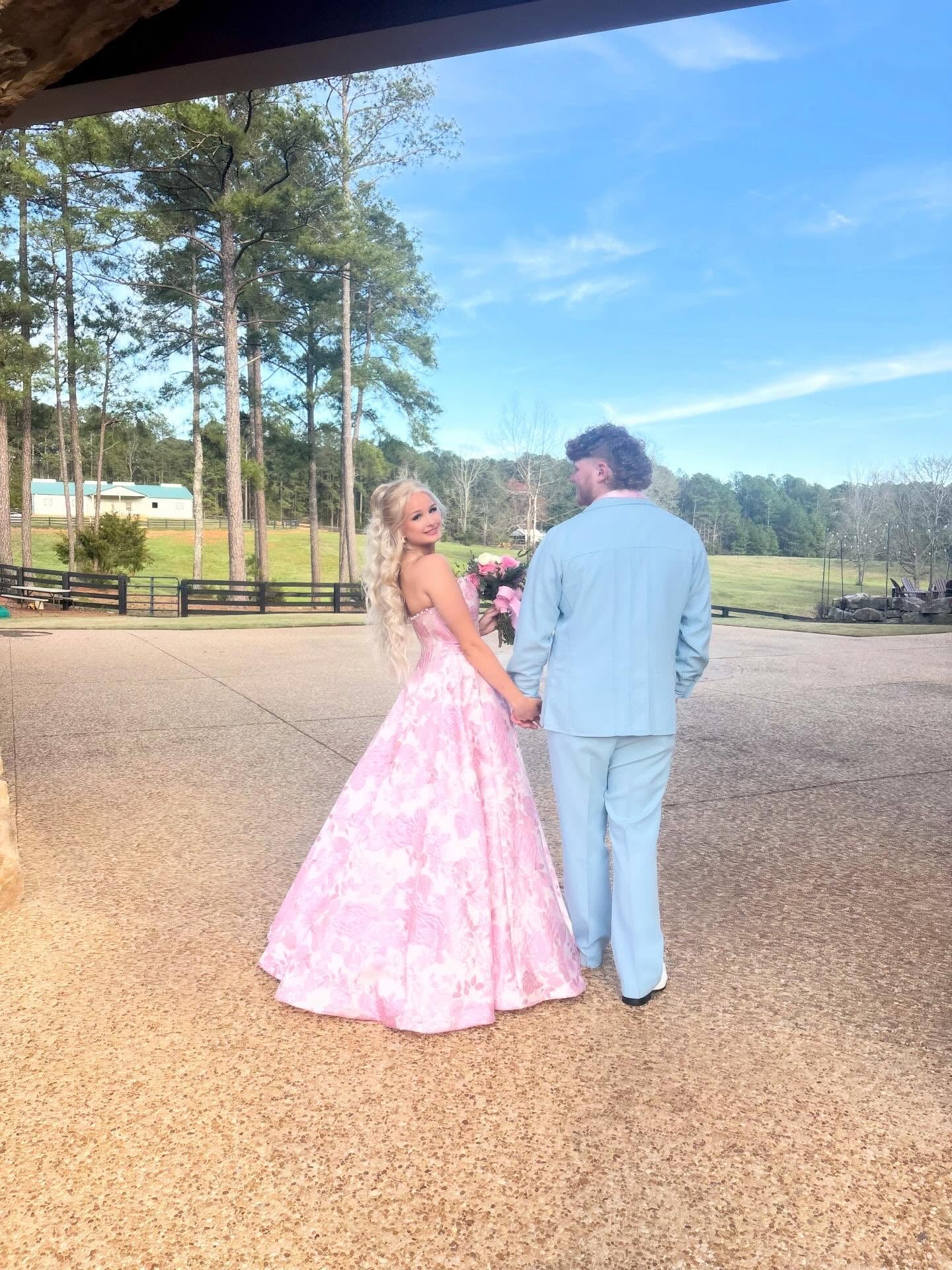 A-Line Empire-Waist Pink Strapless Long Prom Dress with Pearls lpk250 SELINADRESS A-Line Empire-Waist Pink Strapless Long Prom Dress with Pearls lpk250 SELINADRESS