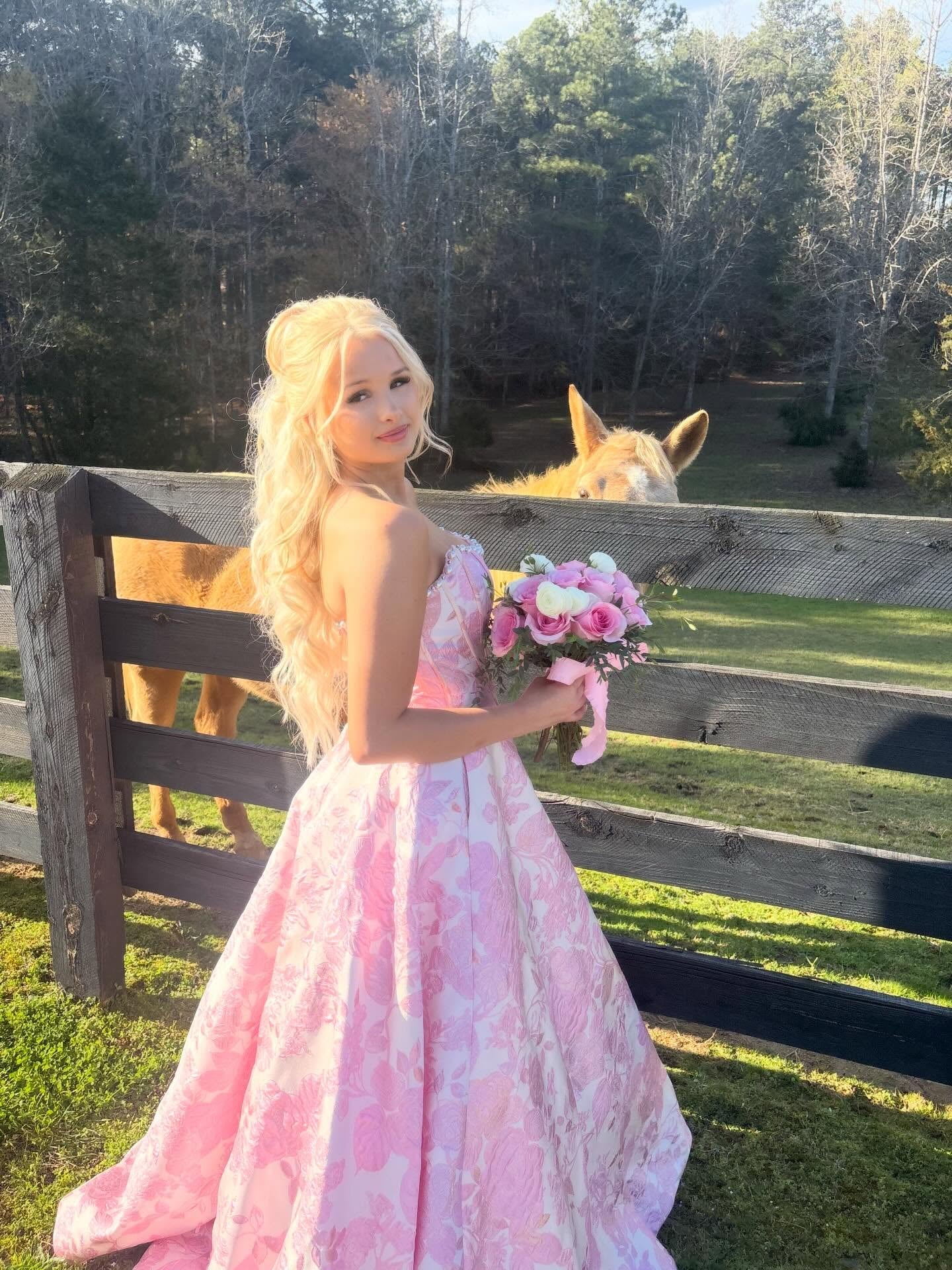A-Line Empire-Waist Pink Strapless Long Prom Dress with Pearls lpk250 SELINADRESS A-Line Empire-Waist Pink Strapless Long Prom Dress with Pearls lpk250 SELINADRESS