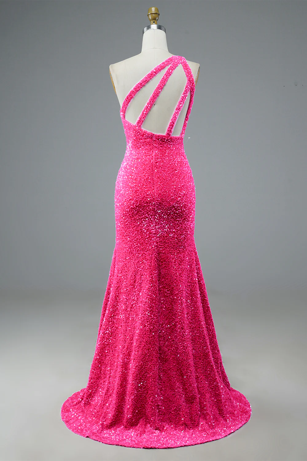 Glitters One Shoulder Hot Pink Sequins Mermaid Prom Dress EWQ002 SELINADRESS Glitters One Shoulder Hot Pink Sequins Mermaid Prom Dress EWQ002 SELINADRESS