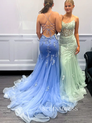 Floral Lace Mermaid Prom Dress with Sheer Corset SEA213|Selinadress