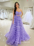 Gorgeous Ruffle Prom Dresses Strapless Ball Gown Quinceanera Dress lpk914|Selinadress