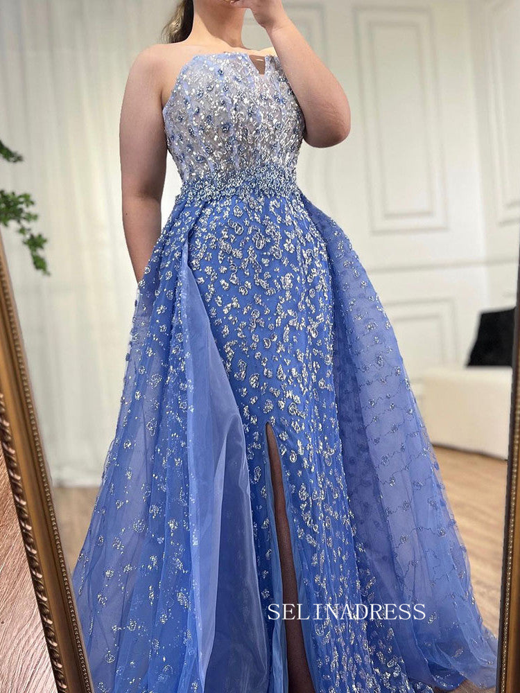 Luxury Sweetheart Beaded Prom Dress Overskirt High Quality Evening Gow SELINADRESS Luxury Sweetheart Beaded Prom Dress Overskirt High Quality Evening Gow SELINADRESS