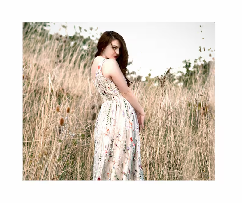 Chic A-line V neck Embroidery Long Prom Dress Beautiful Boho Formal Gowns MLH0466 Chic A-line V neck Embroidery Long Prom Dress Beautiful Boho Formal Gowns MLH0466