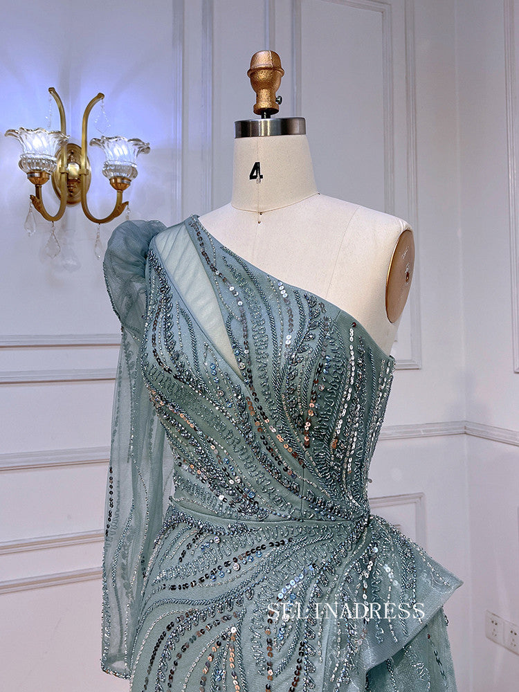 Mermaid One Shoulder Beaded Prom Dresses Luxury Evening Gowns LA72062 SELINADRESS Mermaid One Shoulder Beaded Prom Dresses Luxury Evening Gowns LA72062 SELINADRESS
