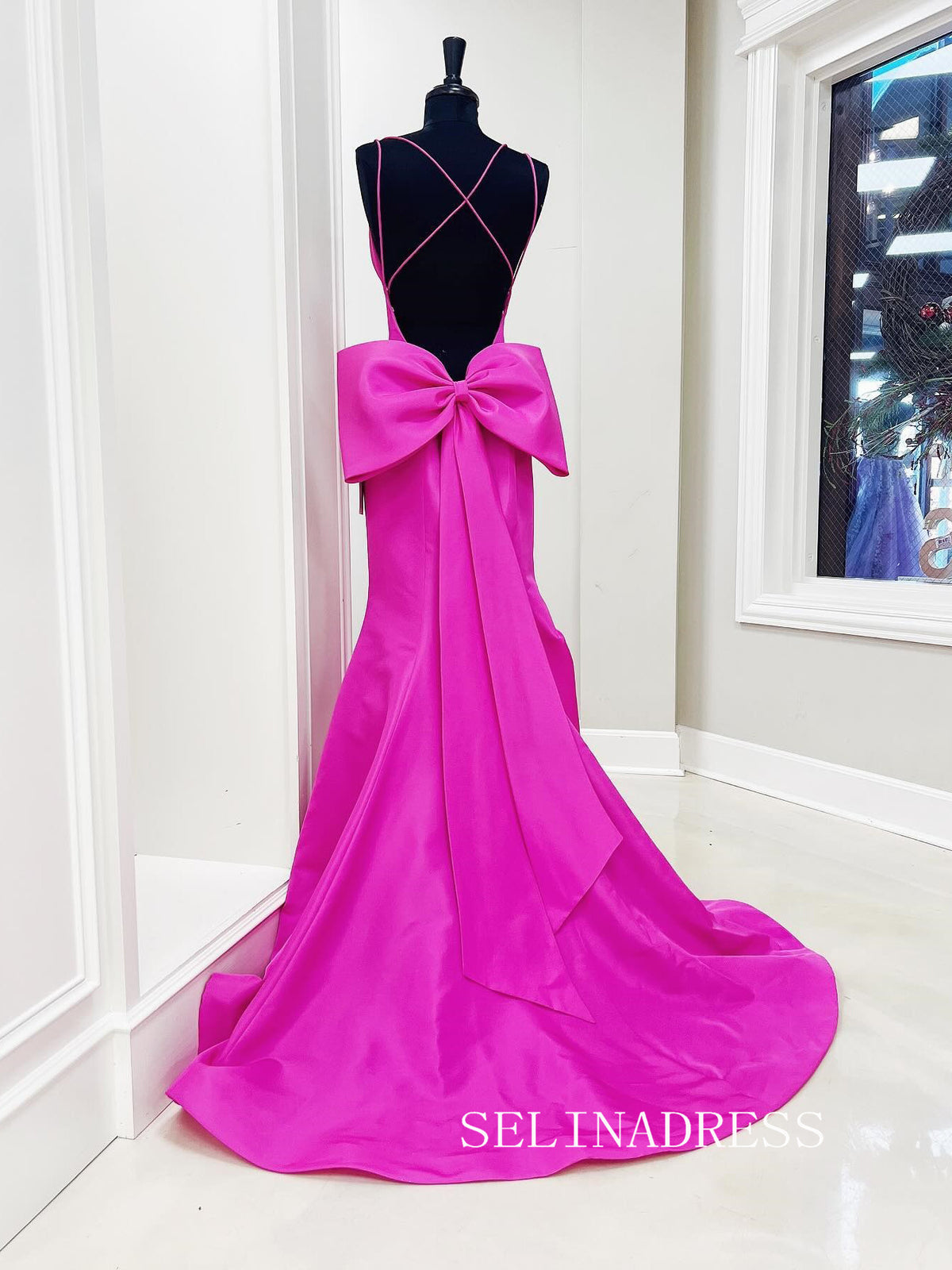 cheap formal dress stores near me Mermaid Spaghetti Straps Satin Long Prom Dresses Cheap Evening Formal – SELINADRESS