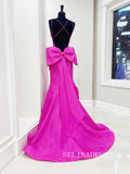 Mermaid Spaghetti Straps Satin Long Prom Dresses Cheap Evening Formal Dress lpk513|Selinadress