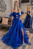 Royal Blue Two Piece Keyhole Short Prom Dress OP207 main image 1