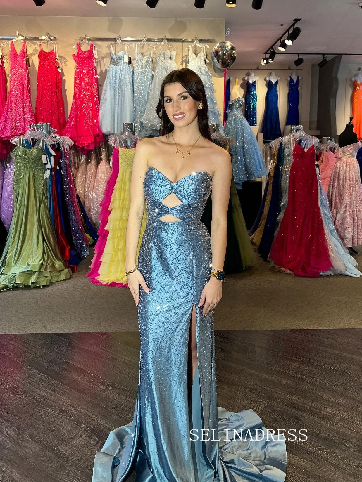 Royal Blue Sweetheart Mermaid Hot Stones Prom Dress Evening Dress SED0 SELINADRESS Royal Blue Sweetheart Mermaid Hot Stones Prom Dress Evening Dress SED0 SELINADRESS