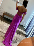Ruffle Straps Fuchsia Rosette Side Cutouts Prom Dress lpk562|Selinadress