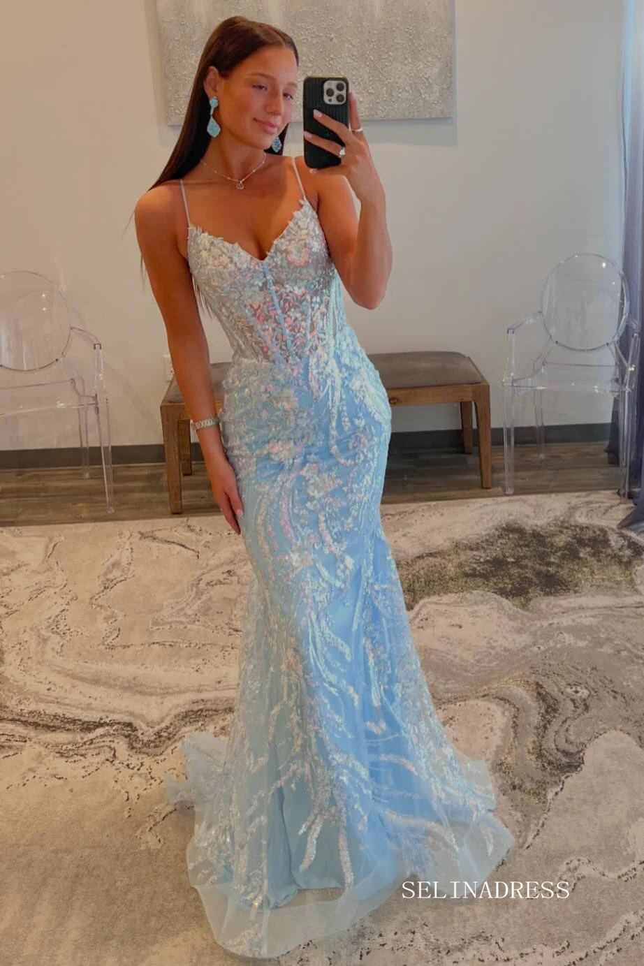 Spaghetti Straps Light Blue Tight Short Homecoming Dress With Appliques Spaghetti Straps Light Blue V-Neck Spaghetti Straps Light Blue Tight Short Homecoming Dress With Appliques Spaghetti Straps Light Blue V-Neck