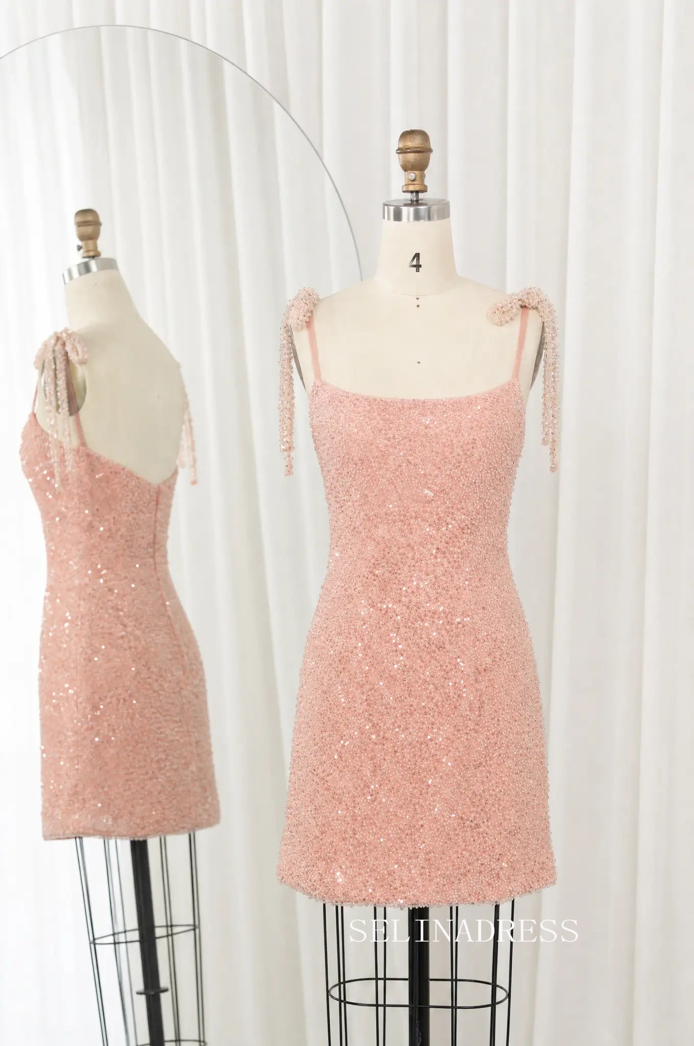 Fully Beaded Short Homecoming Dress TFB 5012|Selinadress
