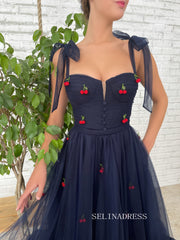A-line Tea Length Prom Dresses Mirage Cherry Dress TUN001|Selinadress