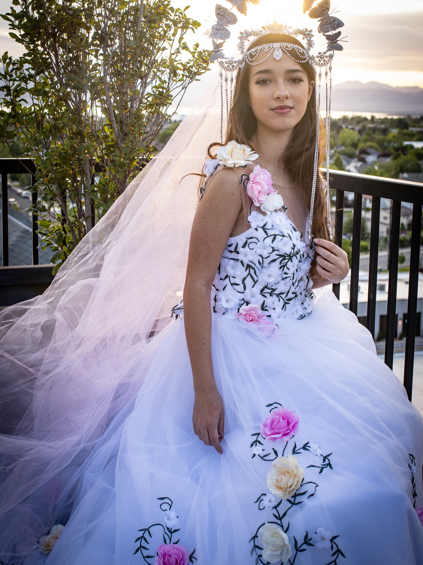 Mori Lee 2373 Claudia Cutout Back Floral Wedding Gown - MadameBridal.com