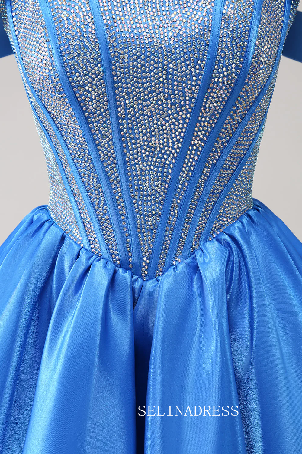 A-line Off-the-shoulder Blue Homecoming Dresses Beaded Hoco Dress Cock SELINADRESS A-line Off-the-shoulder Blue Homecoming Dresses Beaded Hoco Dress Cock SELINADRESS