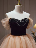 A-line Off-the-shoulder Unique Short Prom Dress Juniors Homecoming Dresses kts013|Selinadress