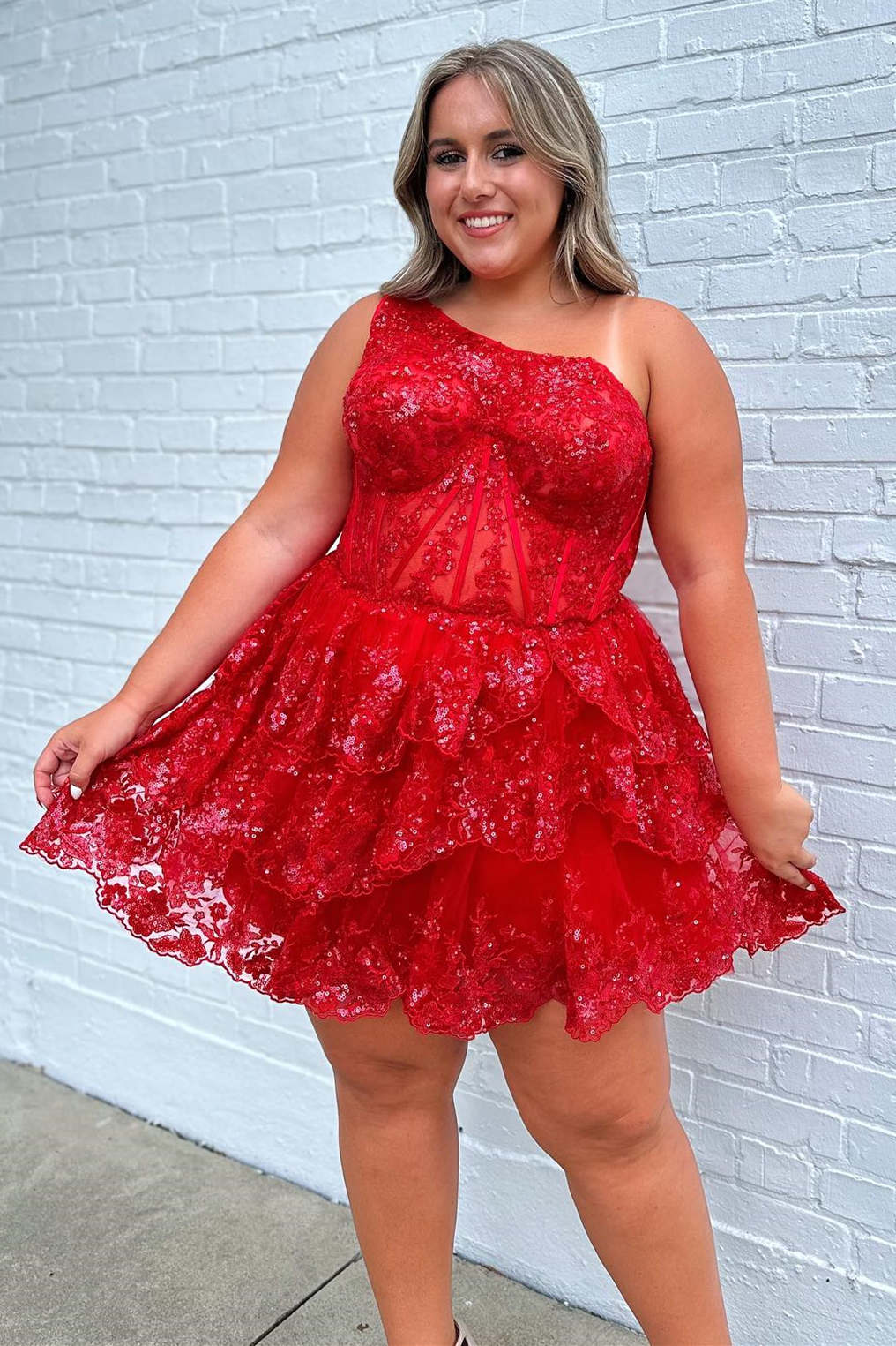 Navy Blue Sequins Tiered Short Homecoming Dress #TKD039 SELINADRESS Navy Blue Sequins Tiered Short Homecoming Dress #TKD039 SELINADRESS