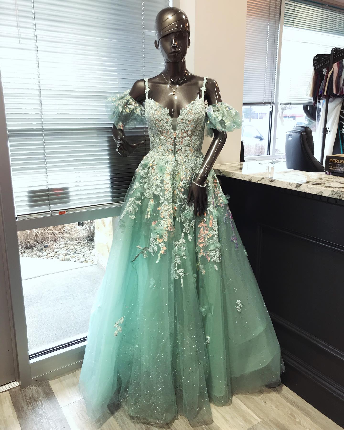 A-Line Plunge V Appliques Long Prom Dress with Detachable Sleeves sew1 SELINADRESS A-Line Plunge V Appliques Long Prom Dress with Detachable Sleeves sew1 SELINADRESS