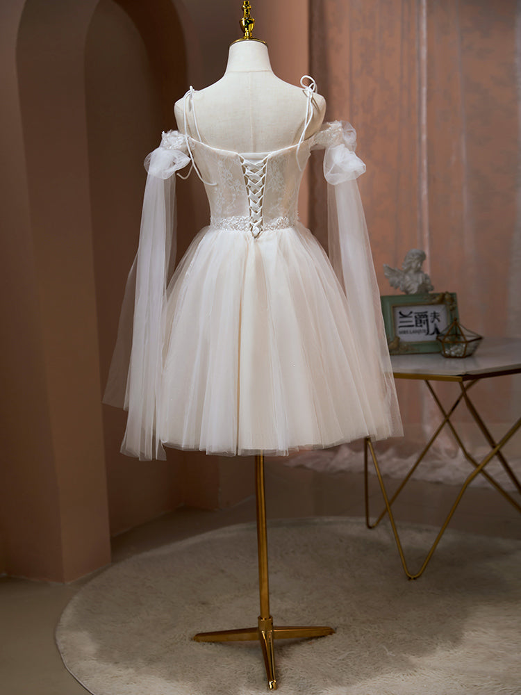 A-line Spaghetti Straps Beaded Homecoming Dress Short Graduation Dress SELINADRESS A-line Spaghetti Straps Beaded Homecoming Dress Short Graduation Dress SELINADRESS
