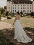 A-line Spaghetti Straps Lace Wedding Dresses Cheap Bridal Gown SEA059|Selinadress