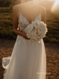 A-line Spaghetti Straps Lace Wedding Dresses Cheap Bridal Gown SEA059|Selinadress