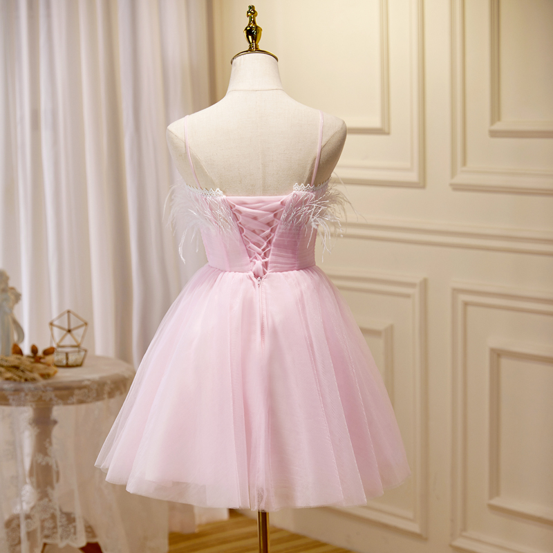 A-line Spaghetti Straps Pink Short Prom Dress Juniors Cute Homecoming Dresses KTS004 A-line Spaghetti Straps Pink Short Prom Dress Juniors Cute Homecoming Dresses KTS004