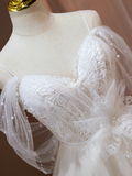 A-line Spaghetti Straps Unique White Short Prom Dress Juniors Cute Homecoming Dresses kts011|Selinadress