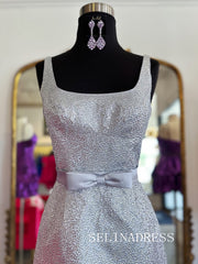 A-line Square Neck Lilac Homecoming Dresses Cocktail Dress #SEA009|Selinadress