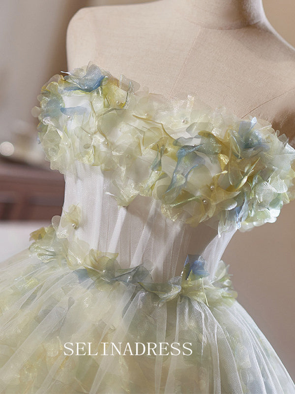 A-Line Strapless Tulle Homecoming Dress Cute Cocktail Dresses #GRK036|Selinadress