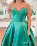 A-line Sweeteart Cheap Satin Long Prom Dress Evening Dress lpk918|Selinadress