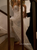 A-line Sweetheart Applique Lace Wedding Dresses Short Sleeve Rustic Wedding Gowns kop132|Selinadress