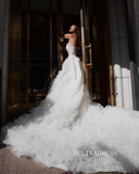 A-line Sweetheart Applique Wedding Dresses Rustic Wedding Gowns kop135|Selinadress