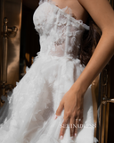A-line Sweetheart Applique Wedding Dresses Rustic Wedding Gowns kop135|Selinadress
