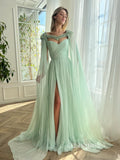 A-line Sweetheart Long Sleeve Prom Dress Gorgeous Evening Dresses SEA030|Selinadress