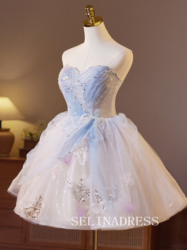 A-line Sweetheart Pink Homecoming Dress With Sequins Lace Cocktail Dresses #ABC013|Selinadress