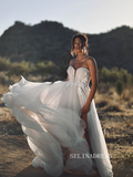 A-line Sweetheart Rustic Wedding Dresses Applique Rustic Wedding Gowns kop131|Selinadress