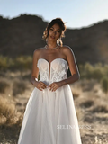 A-line Sweetheart Rustic Wedding Dresses Applique Rustic Wedding Gowns kop131|Selinadress