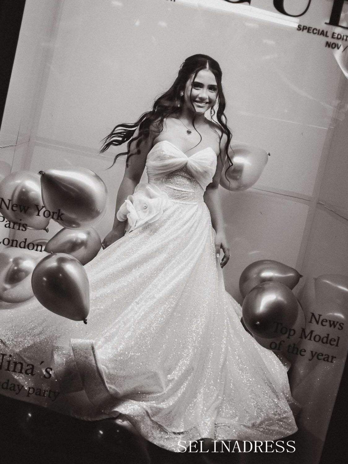 A line Sweetheart Sparkling Wedding Dresses Rustic Bridal Gowns CBA008|Selinadress