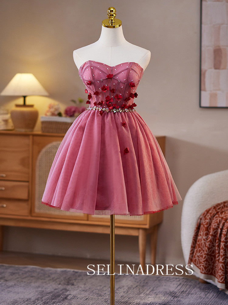 A-line Sweetheart Tulle Homecoming Dress Cute Cocktail  Dresses #ABC010|Selinadress