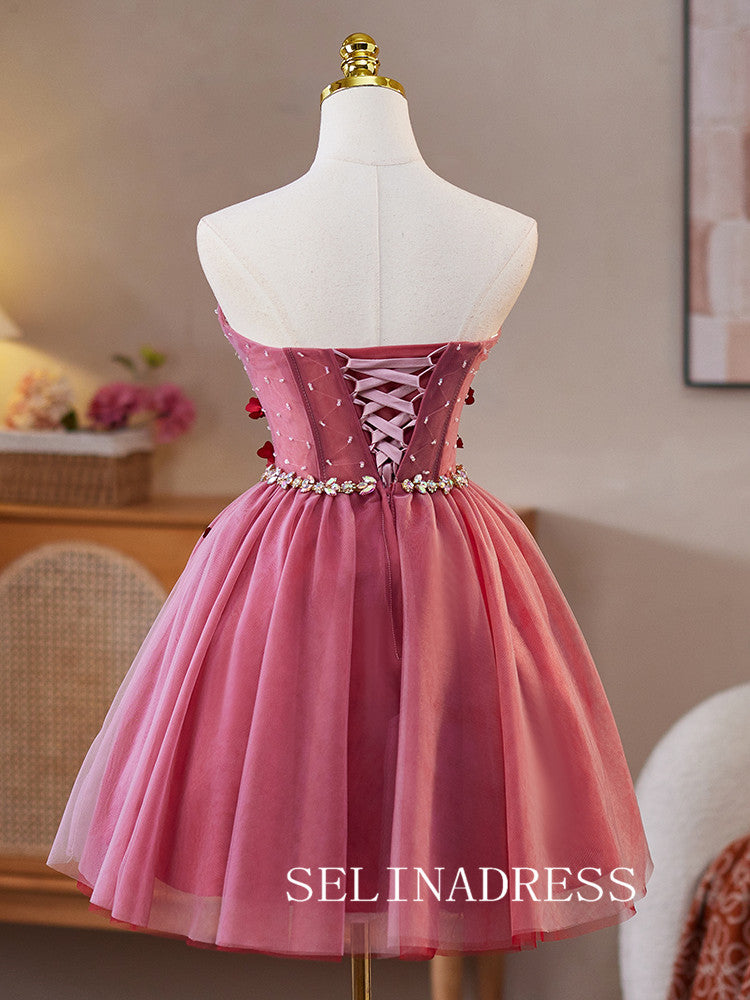 A-line Sweetheart Tulle Homecoming Dress Cute Cocktail  Dresses #ABC010|Selinadress