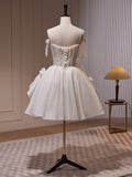 A-line Sweetheart White Homecoming Dress Cute Graduation Dress Short Prom Dress KTS017|Selinadress