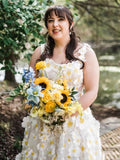 Beautiful Flower Long Formal Gown Cheap Wedding Dresses sea067|Selinadress
