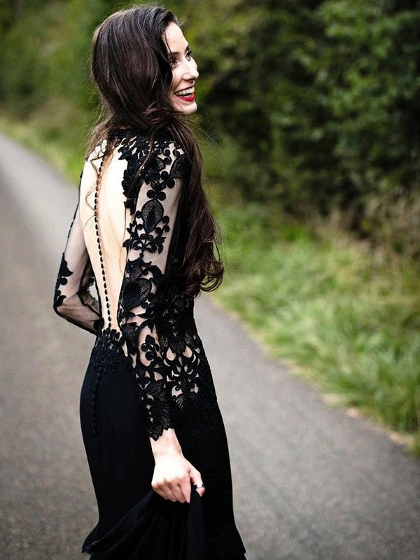 Black Lace Wedding Dress Mermaid High Neck Wedding Dress See Through Black Bridal Gown GRSD005 Black Lace Wedding Dress Mermaid High Neck Wedding Dress See Through Black Bridal Gown GRSD005